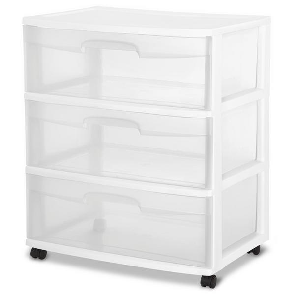 29308001 STERILITE  WIDE 3 DRAWER CART